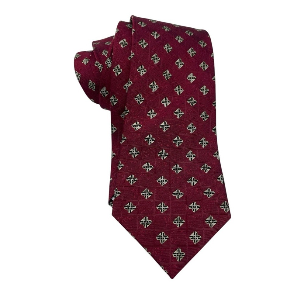 Patrick Francis Designer Tie Sz 3.5"x60" Maroon W/Gold Knots (TA17)‎ NW/OTs